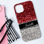 Red Sparkle Glam Bling Personalizado<br><div class="desc">Este design foi criado através da arte digital. Pode ser personalizado na área fornecer ou personalizar escolhendo o clique para personalizar mais opções e alterando o nome, as iniciais ou as palavras. Você também pode alterar a cor e o estilo do texto ou excluir o texto de um design de...</div>