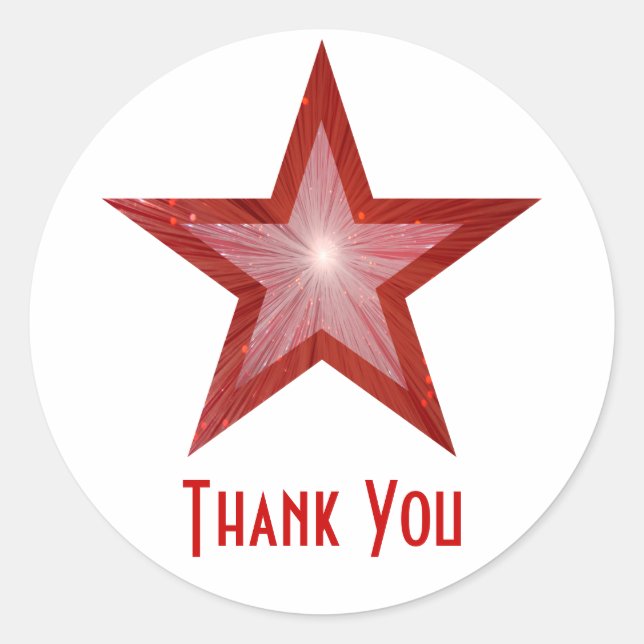Red Star "Obrigado" adesivo redondo branco (Frente)