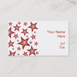 Red Stars cartão de visita branco
