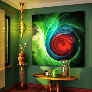 Red Storm Abstrato Art Canvas