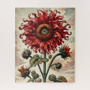Red Sunflower 500 Piece Quebra-cabeça