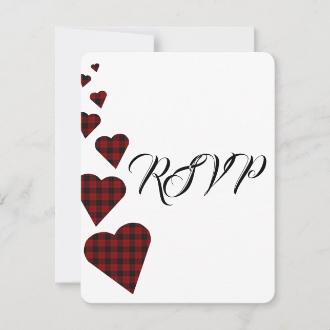 Red Tartan Wedding RSVP (Frente)