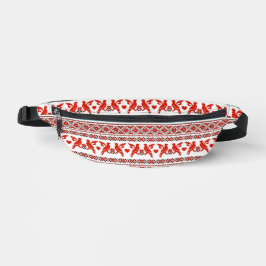 Red Tatreez 2-Sided Print  Fanny Pack
