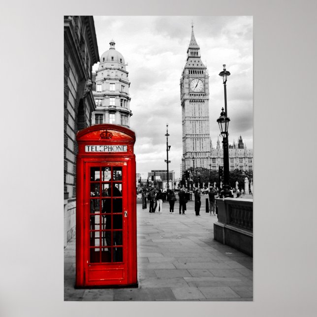 Red Telephone Big Ben London Poster (Frente)