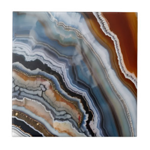 Red Terracotta White Black Blue Agate Geode