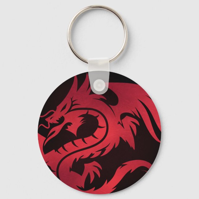 Red Tribal Dragon Chaveiro (Frente)