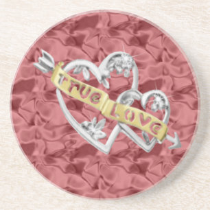 Red True Love Uned Hearts Porta copos