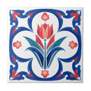 Red Tulip Turco Iznik Arte Azulejo Cerâmica