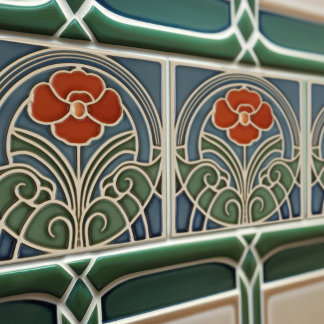 Red Tulip Wall Decor Art Nouveau Art Deco