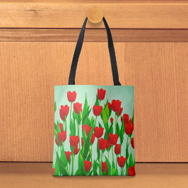 Red Tulips Tote Bag