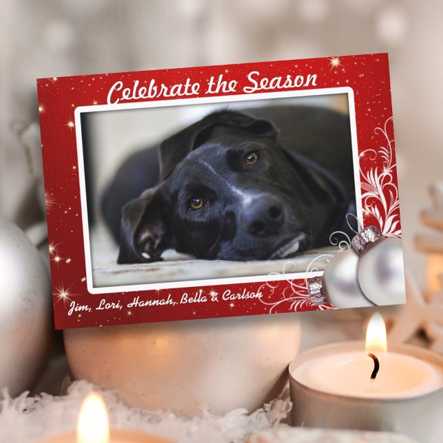 Red Twinkling Stars Natal Grandes Cartões com foto (Criador carregado)
