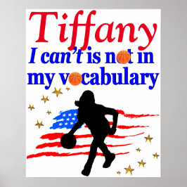 RED USA FLAG INSPIRATION BASKETBALL POSTER