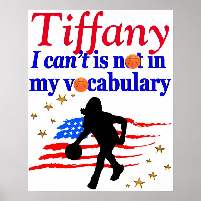 RED USA FLAG INSPIRATION BASKETBALL POSTER (Frente)