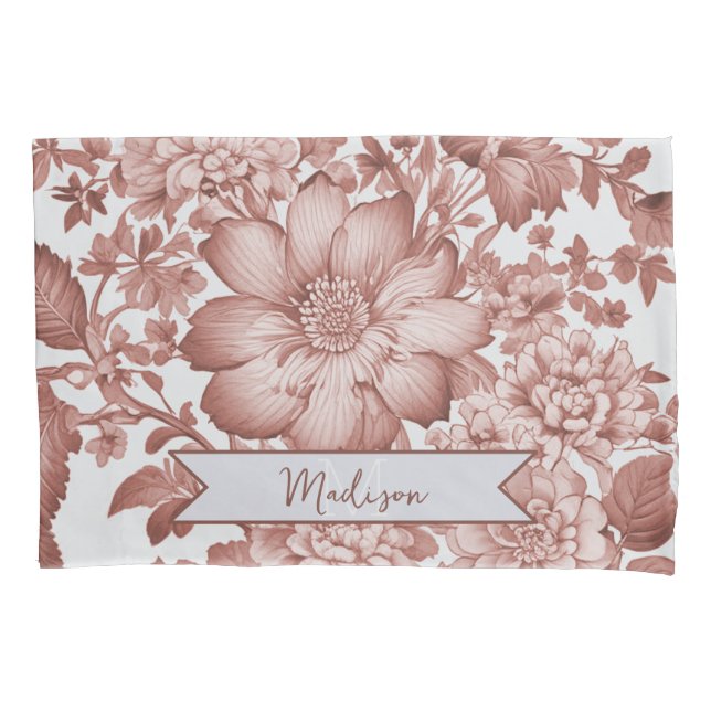 Red Vintage Chinoiserie Floral Personalizado (Frente)