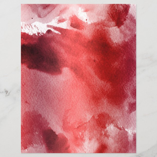 Red watercolor stains soft pastel scrapbook paper (Frente)
