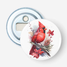 Red Watercolor Winter Cardinal