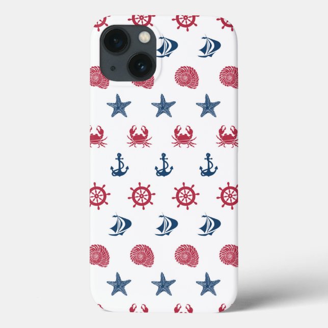 Red White And Blue Sea Symbol Pattern (Verso)