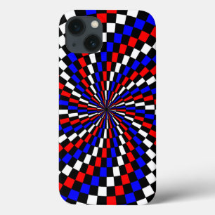 Red White Blue Checker Spiral por Kenneth Yoncich