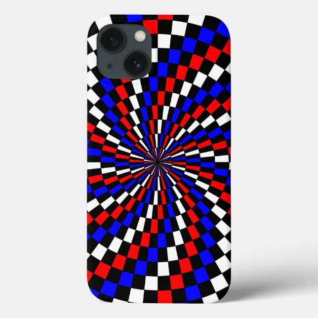 Red White Blue Checker Spiral por Kenneth Yoncich (Verso)