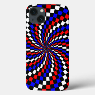Red White Blue Checker Spiral por Kenneth Yoncich