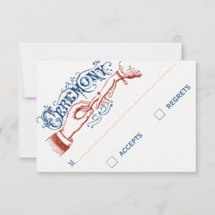 Red White Blue Modern Vintage Typografia RSVP