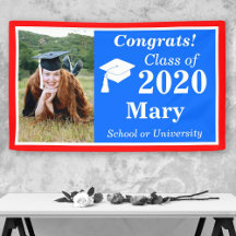 Red White Blue One Photo Class of 2024 Graduation