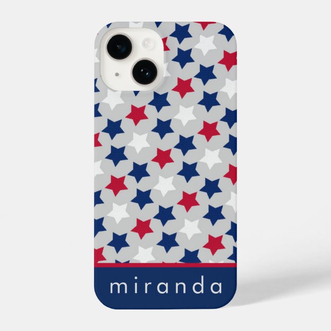 Red White Blue Stars capas de iphone Personalizada (Verso)