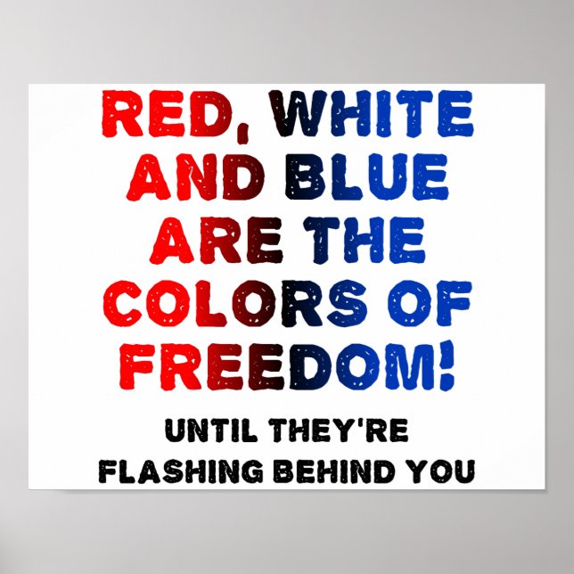 Red White e Blue Funny Poster (Frente)