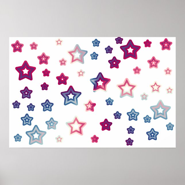 Red White E Blue Stars Poster (Frente)