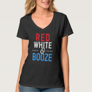 Red White e Booze Camisas Homens 4º de julho Beber