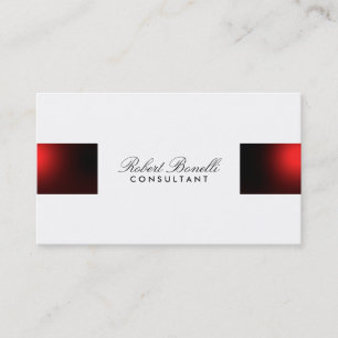 Red White Plain Modern Consultant Cartão de visita