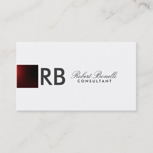 Red White Plain Modern Consultant Cartão de visita (Frente)