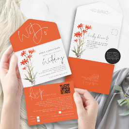 Red Wildflower Fazemos Casamento com Código QR