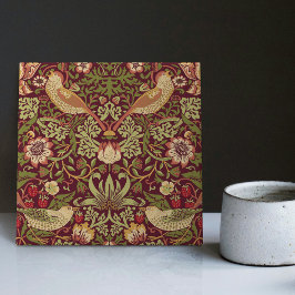 Red William Morris Strawberry Thef Home Decor Cer