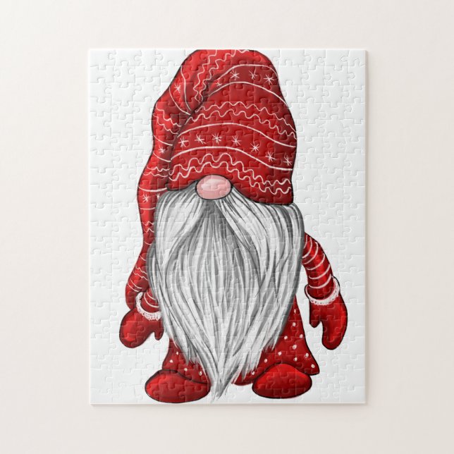 Red Winter Gnome Jigsee Quebra-cabeça (Vertical)