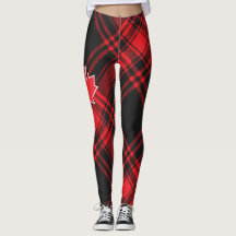 "Red Xadrez Canada" Leggings femininas