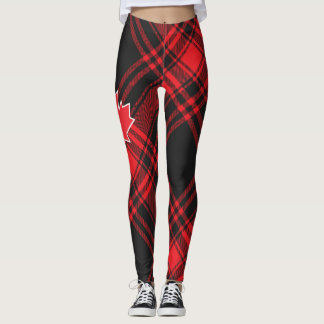 "Red Xadrez Canada" Leggings femininas