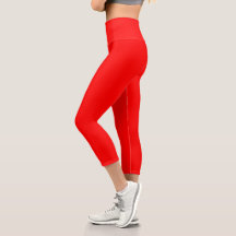Red Yoga Capri Leggings for Women's