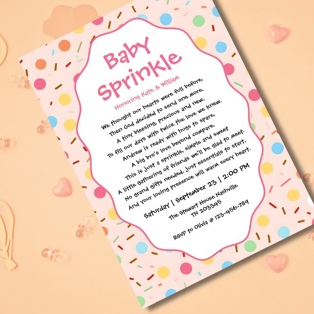 Redação de convite de Baby Sprinkle para menina (Criador carregado)