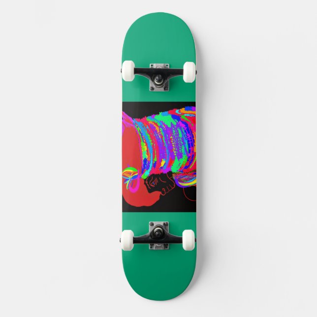 Reddish-Orange Fox Warrior Princess Skateboard (Frente)