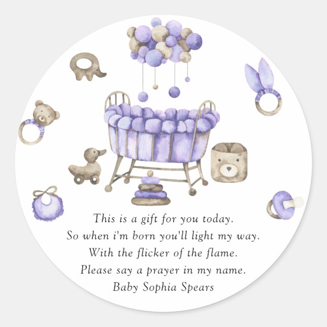 Rede móvel - Etiqueta de Velas de Oração (Frente)