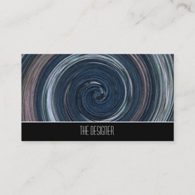 Redemoinho do abstrato do azul dos cartões de (Frente)