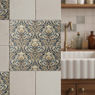 Redemoinhos de Acanto Barroco Pat#3 Azul Dourado I