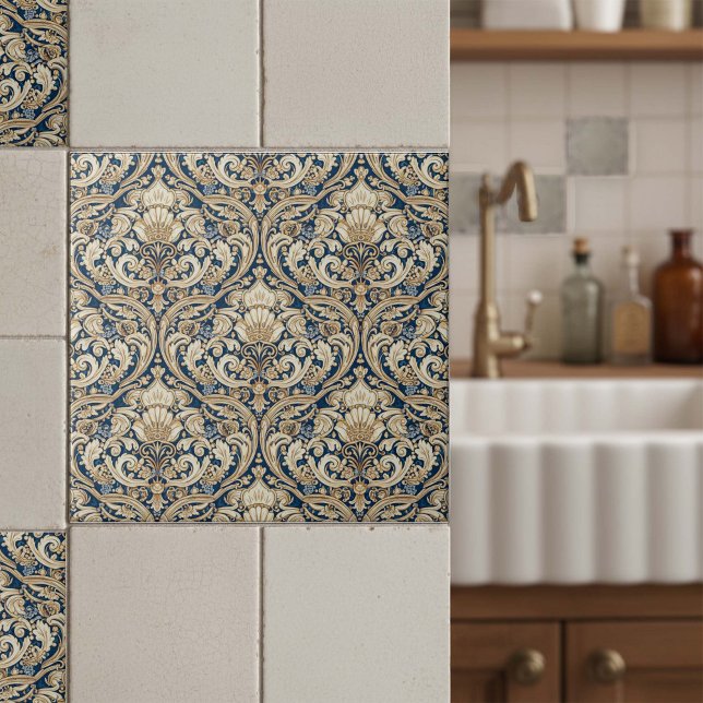 Redemoinhos de Acanto Barroco Pat#3 Azul Dourado I (Criador carregado)