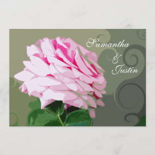 Redemoinhos do rosa do rosa que Wedding o convite