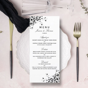 Redemoinhos elegantes pretos & menu branco do