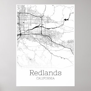 Redlands Map - California - City Map Poster