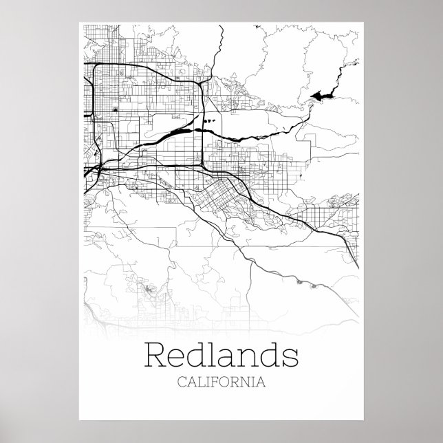 Redlands Map - California - City Map Poster (Frente)