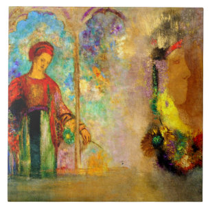 Redon - Arcade Gótica, Mulher Encontrando Flores