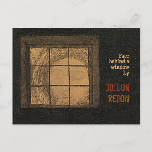 Redon Face atrás de uma janela Cartão postal CC068 (Frente)